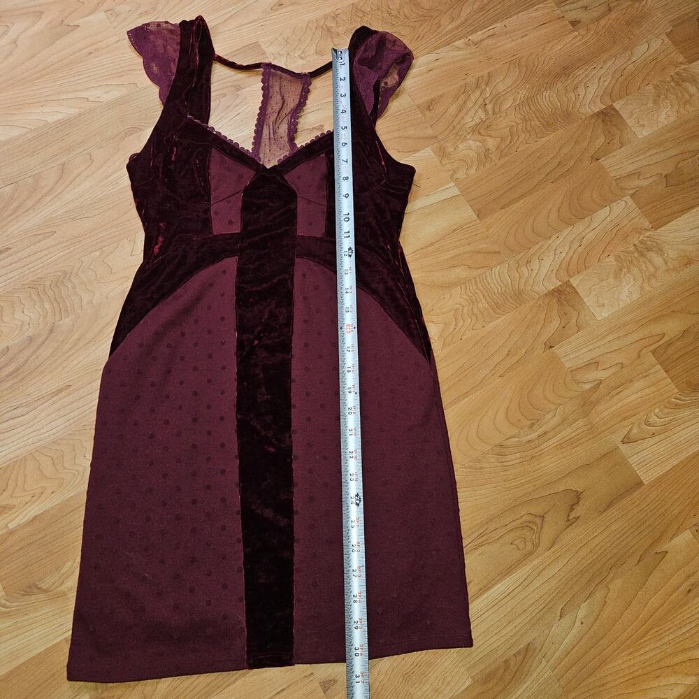 Free People Madeline Polka Dot Velvet Dress Whimsigoth Feminine Size Small - Picture 3 of 10
